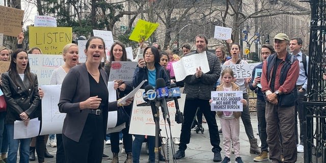 NYC-Daniela-Jampel-speaks-at-anti-mask-rally-outside-Cit-Hall