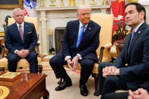 U.S. President Donald Trump meets with Jordan's King Abdullah at the White House in Washington